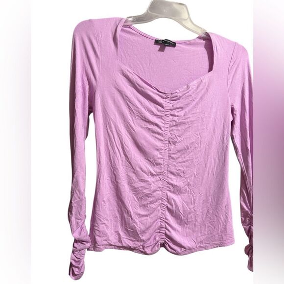 INC International Concepts Women's Lavender Ruched Blouse - Picture 7 of 13